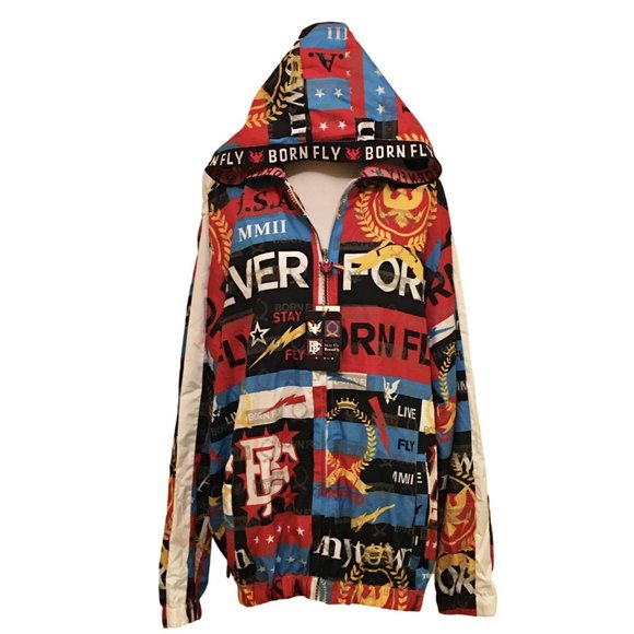 Born Fly Hooded Windbreakerjacket Nwt 